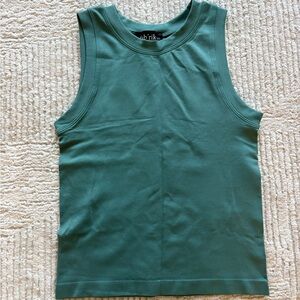 Women’s fabrik One size soft high neck tank top— OS— turquoise/green